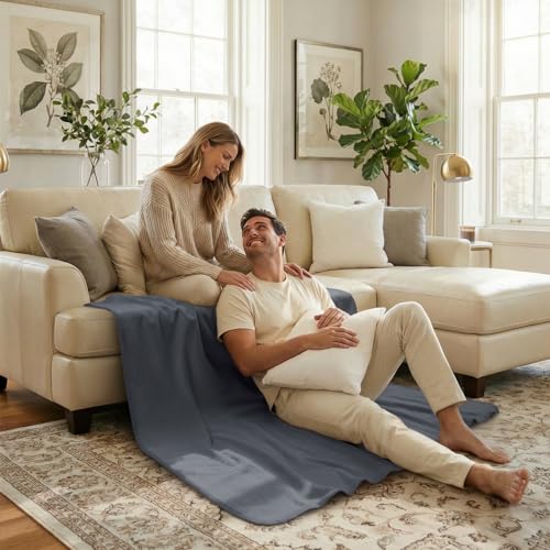 Luciphia 100% Waterproof Blanket for Adults or Large Dogs, Soft Polar Fleece XL Pet Blankets for Bed Couch Protector Washable, Reversible Leakproof Furniture Protection,Dark Grey,Twin 82x90 inch - color: Monaco Stone, size: Twin (82x90 inch)