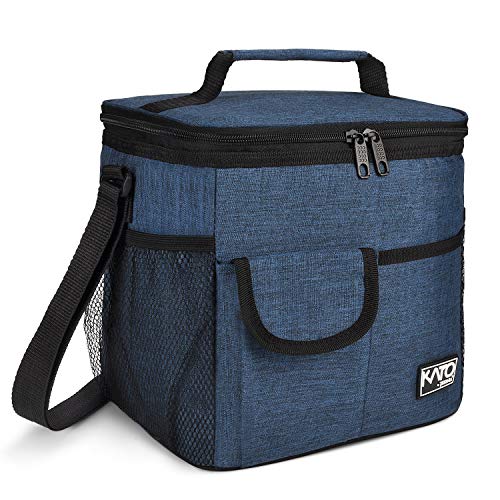 Tirrinia Insulated Large Lunch Bag for Women Men, Leakproof Lunch Box Containers for Adults, Work, School, Soft Lunchbox for Kids, Boys, Adult Cooler Bag for Picnic, Hiking,Beach - color: Dark Blue, size: Large-10.5L