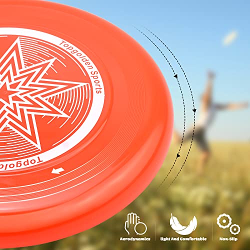 Eastgoing Outdoor Flying Disc 175 Gram, 10.75 Inch Sport Disc ，Loads of Colors Available, Suitable for Competitions, Team Flying Disc for Beach, Park, Pet, Camping and More, - color: Assorted Colors