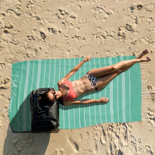 YSYJ 12 Pack Turkish Beach Towel Oversized Beach Towels 36"x71"Turkish Towel Soft Sand Free Quick Dry Lightweight Beach Towel Bath Towels Teal - color: Teal, size: 36"x71"- 12 Pack