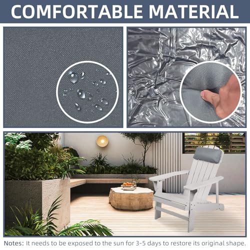 Headrest Pillow for Patio Chaise Lounge Chair, Outdoor Chaise Pillows with Adjustable Elastic Stripe Head Resting Pillows for Recliner Office Chair, Dark-Gray 2 Pack - color: Dark-gray