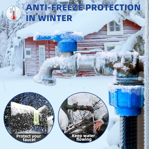 Outdoor Faucet Covers for Winter Freeze Protection 4 Pack Reusable Garden Faucet Cover Socks for Various Faucet Water Spigot Pipe Hose Bib,Waterproof Insulated Anti-Freeze Covers-Reflective Velcro - style: Reflective Velcro