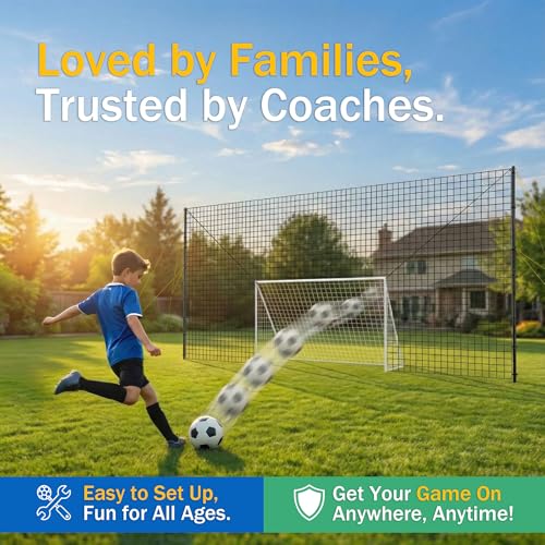 3-in-1 Soccer Goal with Rebounder & Backstop Net, Soccer Training Equipment for Backyard, Soccer Rebounder for Shooting, Passing & Ball Control, Kids & Youth - style: Standard