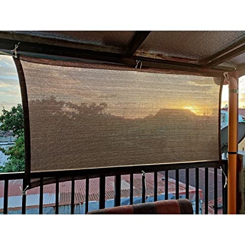 Shade Sail Sun Shade Cloth 3'3"x6'6" Rectangle Outdoor Canopy Outside Sunshade Awning Cover Privacy Screen Net UV Block for Patio Pergola Gazebo Porch Backyard Lawn Garden Outdoor Activities - color: Coffee, size: 3'3"x6'6"
