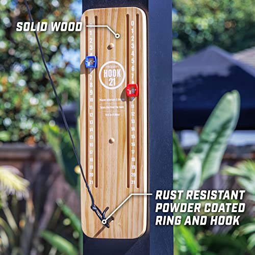 GoSports Hook 21 Ceiling Mount Ring Swing Game - Choose Your Color - Play Indoors or Outdoors - color: Natural