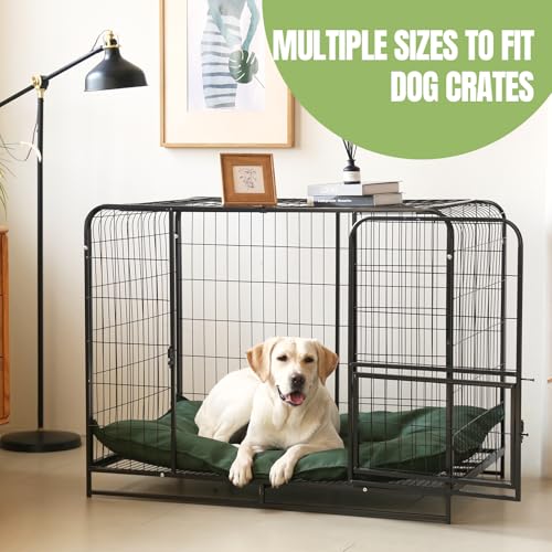 Chew Proof Indestructible Dog Bed for Aggressive Chewers, Durable & Waterproof Crate Pad, Machine Washable Tough Kennel Bed for Small Dogs, Indoor Outdoor Pet Bed, X-Small (17"x23", Green) - size: X-Small (17"x23")