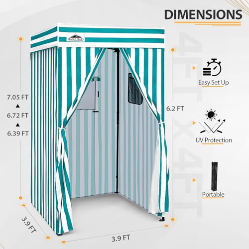 EAGLE PEAK Flex Compact 4x4 Pop-up Canopy Changing Room, Portable Privacy Dressing Room for Indoor Fashion Photoshoots, Camping, or Pool, White/Light Blue - color: White/Light Blue, size: 4x4 ft