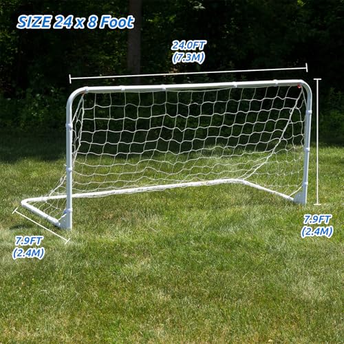 Soccer Goal Nets, Football Net Sports Replacement Post Net for 6' x 4', 8' x 6', 12' x 6't, 24' x 8' Soccer Goals - Not Include Posts - size: 24 X 8 Foot
