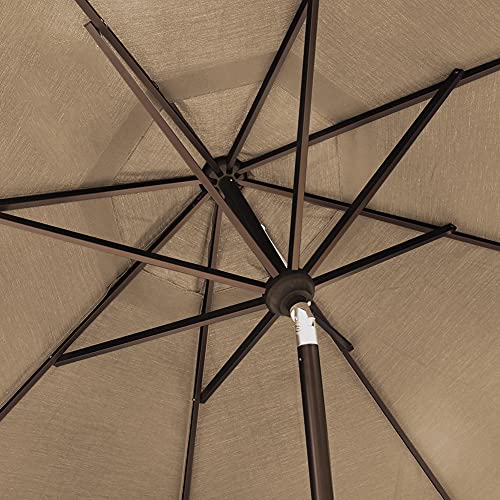 EliteShade USA 10-Year-Non-Fading 10Ft Market Patio Umbrella, UPF 50+ UV Protection Performance Sun Umbrella, Heavy Duty Commercial Grade Outdoor Table Umbrella with Crank & Tilt, Windproof Vented Top for Garden, Pool, Deck and Outdoor Playsets, Heather B