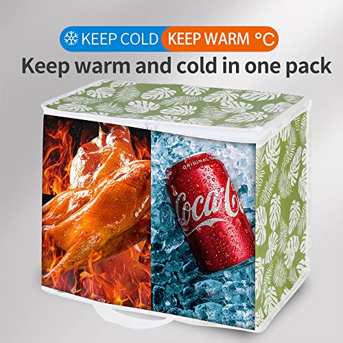 Bodaon 4-Pack Cooler Insulated Food Delivery Bag, X-Large Bags for Grocery/Catering/Shopping, Rideshare Delivery Bag, Thermal Hot Pizza, Large Cold and Frozen, XL Tote, Leaf - color: Green Leaf, size: X-Large