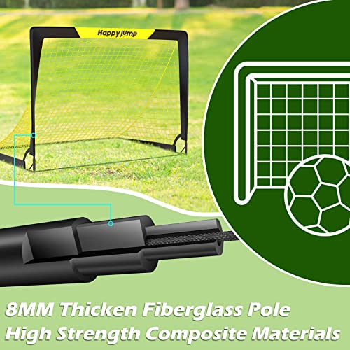 Happy Jump 7x5 FT & 5x3.6 FT Portable Soccer Goal for Youth Players Ages 6–14, Large-Frame Design Built for Long-Term Development, Easy Setup for Backyard, Park or School Training - style: 3x2.2 FT, 1 Pack