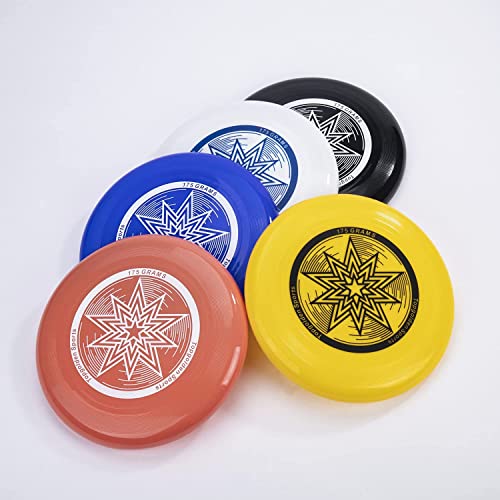 Eastgoing Outdoor Flying Disc 175 Gram, 10.75 Inch Sport Disc ，Loads of Colors Available, Suitable for Competitions, Team Flying Disc for Beach, Park, Pet, Camping and More, - color: 5 Colors