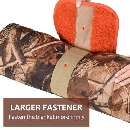 Tirrinia Large Waterproof Outdoor Blanket, Soft Warm Windproof Stadium Blanket with Sherpa Fleece and Foldable for Outdoor Sport, Baseball, Football, Beach, Concerts, Car - color: Camo Orange, size: 51”x 59”