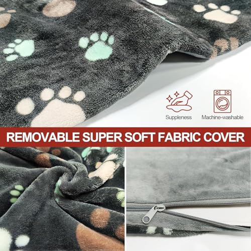 GOLOPET Dog Heating Pad 32x20in with Smart Thermostat Switch and Power Line Protection Tube,Obtained MET and UL Dual Certification,Waterproof Pet Heating Pad for Dogs with Plush Fabric Cover-Black - size: 32.0"L x 20.0"W x 0.5"Th