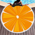Round Beach Towel Oversized , 59" Circle Beach Blanket with Tassel , Microfiber Round Beach Towel with Fringe , Large Picnic Yoga Mat Kids Play Area Rug , Tropical Fruits Swim Pool Towels (jackfruit) - color: Jackfruit