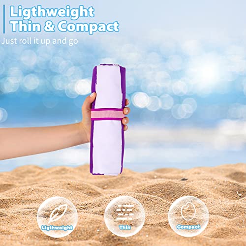 2 Pack Microfiber Oversized Lightweight Beach Towel 71"x32" XL Extra Large Thin Sand Free Towels Travel Swim Pool Yoga Gym Camping for Adults Women Men Beach Essentials Accessories Vacation Gift - color: 2 Pack Stripes