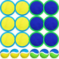 Charniol Kids Toys Toss and Catch Game Set Beach Game Outdoor Ball Sports Games Toss and Catch Ball Nylon Toys for Kids Adults (Blue Yellow,Blue Green,12 Paddles 6 Balls) - color: Blue Yellow,blue Green