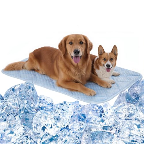 Dog Cooling Mat, Washable Cooling Mat for Dog, Foldable Kennel Pet Bed, Cool Pad (Cool &Warm Surface) for All Seasons Use, Pet Pads for Cats Use in Crate (51 X 37.5 Inch - XX-Large) - size: 51 X 37.5 Inch - XX-Large