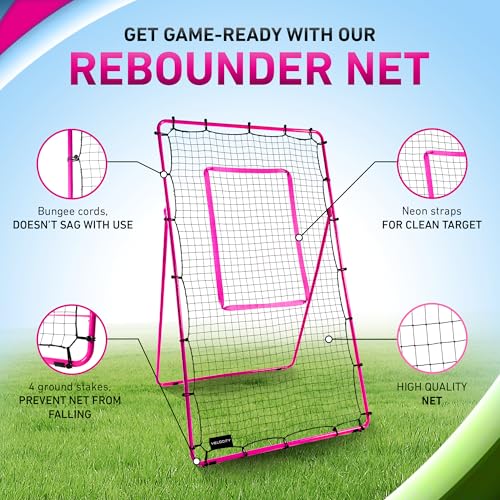 Velocity Volleyball Rebounder 5-Angle Adjustable 7x4 ft Volleyball Rebounder Net for Backyard with Reinforced Steel Frame & High-Tension PE Netting Bounce Back Net with Travel Bag