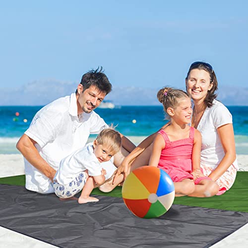 Beach Blanket Large Fast Drying Durable Lightweight Compact Outdoor Mat 79"x 55" - Sandproof Waterproof Picnic Mat for Travel, Camping, Hiking (Green) - color: Green