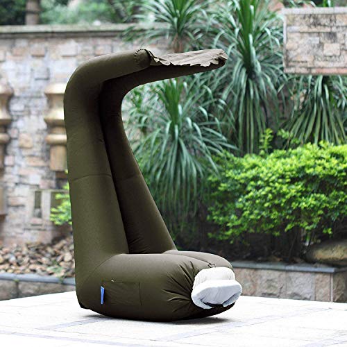 Inflatable Air Lounger with Sun Canopy and Carry Bag Sunshade Easy Blow Up Hangout Couch for Indoor and Outdoor for Beach Pool Picnic Camping