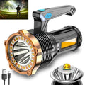 Wrrozz LED Flashlight USB Rechargeable, Super Brightest Flashlight with Sidelight and Hooks, 8 Modes Lighting, Rechargeable Spotlight, Tactical Torch Camping Portable Handheld Flash Light - size: C