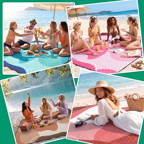 Waterproof Beach Blanket Picnic Outdoor Camp Mat Towel Family Beach Trip Essentials Summer Vacation Must Have Travel Accessories Lake Day Necessities Stuff Thing Need Gear Gift Supplies 2026 - color: Abstract Brown
