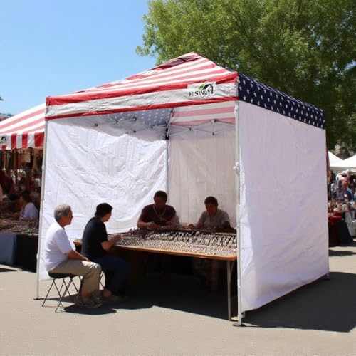 8x8 Pop Up Canopy Tent, Waterproof 210D Oxford, 3 Removable Sidewalls, Vented Roof, Wind-Resistant Steel Frame, UPF 50+, Wheeled Bag, 1-Person Instant Setup, Fits 3-5 People – American Flag - color: American Flag