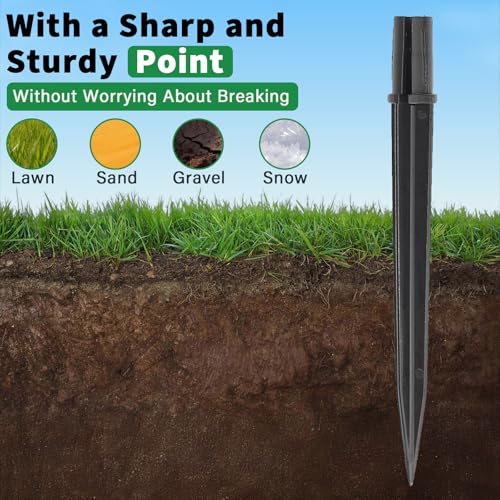 8 Pcs Solar Light Stakes Replacement (Fit for Inner Diameter 0.6inch),Reinforced Ground Spikes,ABS Plastic Lights Stakes, Ideal for Solar Pathway Lights Garden Torch Lights,Christmas Lights - size: 0.57-0.6 inch