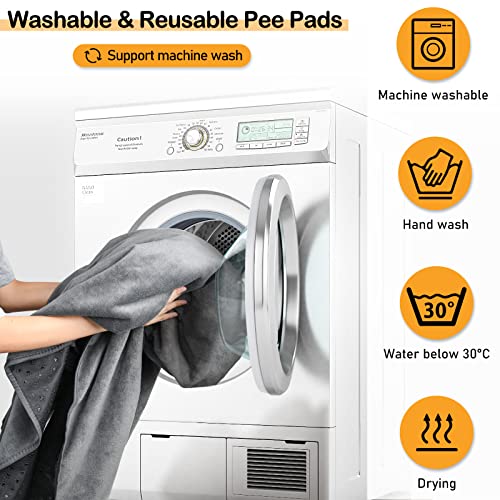 LOOBANI Non-Slip Washable Pee Pad for Dogs, 1 Pack Extra Large Reusable Dog Mat for Floor, Fast Absorbent Pet Whelping Pads, Puppy Playpen Mat for Incontinence, Housebreaking, Crate, 82x120in, Gray - size: 82"*120"(Pack of 1) Gray
