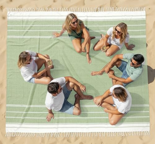 LANE LINEN Beach Blanket Sandproof – Lightweight Oversized Picnic Mat with Quick-Dry Comfort & Diamond Weave Design 82"x82", Beach Accessories Must-Haves, Park Outings, Coastal Getaways – JadeLime - color: 12: Jade Lime, size: Beach Blanket (80" x 80")