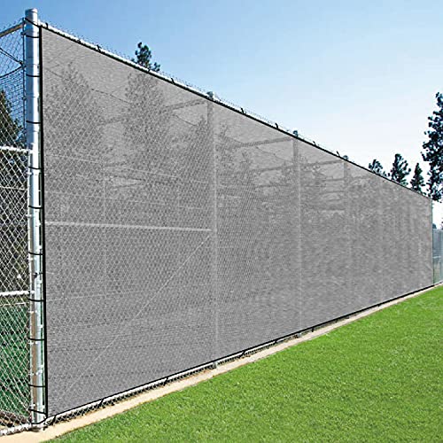 SunnyRoyal 6' x 3' Grey Privacy Fence Screen Heavy Duty Windscreen Mesh Fencing Shade Fabric with Brass Grommets for Outdoor Fence Garden Patio Swimming Pool - color: Gray, size: 6' x 3'