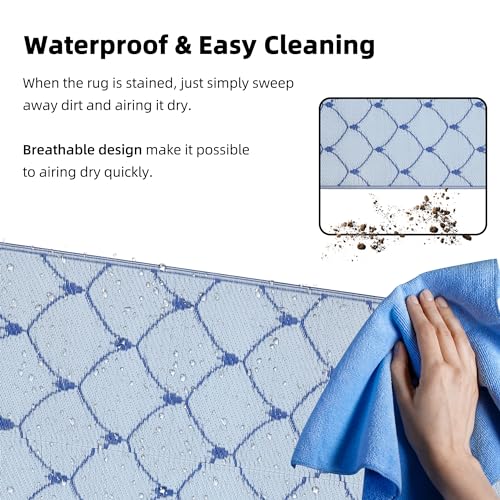 Boulder Bee Outdoor Rugs, Plastic Straw Rug, Outdoor Camping Rugs, Quick Drying Picnic Rug, Sand Free Reversible Beach Mats (5 x 8 Feet, 2.7 lb) - color: White, size: 5*8 Feet