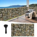 Shade&Beyond Customized 4FT X 25FT Privacy Fence Screen 450 GSM PVC Printed Privacy Fence with Zip Ties for Courtyards, Pools, Balconies-Stone - color: Stone pattern, size: 0 4' x 2 5'