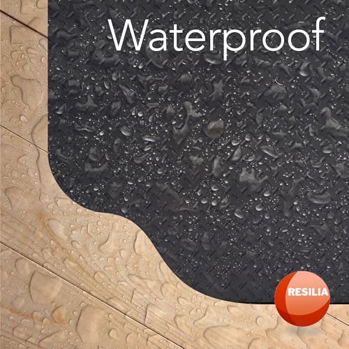 RESILIA Large Under Grill Mat – Heavy Duty, Outdoor Floor Protector Mats for Deck, Patio, & Garage – 72 Inch x 48 Inch with 12 Inch Splatter Protection Lip, Beige/Tan Orange Peel, Made in The USA - color: Beige/Tan - Orange Peel