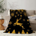 YeeJu Christmas Throw Blanket Kids Small Black Gold Reindeer Snowflake Blanket for Girls Boys Child Baby Bed Soft Lightweight Fuzzy Fleece Blankets and Throws Xmas Winter Holiday Blanket 40x50 - color: Chrsitmas-12, size: 40"x50"