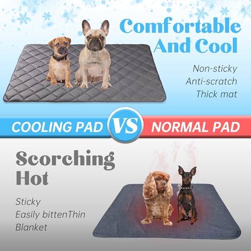 Paw Legend Dog Cooling Mat for Dogs Cat Cooling Pad for Dog Pet Cooling Blanket Summer Washable Dog Sleeping Pad on Kennel Sofa Bed Floor Car Seats, X-Large - color: Gray, size: X-Large(55x80")