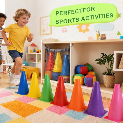 3-in-1 Ring Toss Game Set with Cones, Bean Bags and Rings, 34 Pieces, Multicolor Plastic Carnival Games for Kids Birthday and Family Party, Outdoor Yard Game