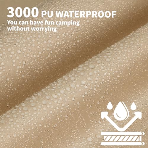ONTYZZ Khaki Rectangle Tent Footprint Waterproof Camping Tarp Two in One Ground Sheet Mat and Tent Tarp for Camping Outdoor Hiking Beach Picnic, 149 * 220㎝ - color: Rect.- 149*220㎝