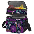 MIYCOO Lunch Bag & Lunch Box for Women Men, Double Deck Leakproof Insulated Soft Large Adult Camping Cooler bag for Work, Beach, Picnic, Travel (Purple Flower, 15L) - color: Purple Flower