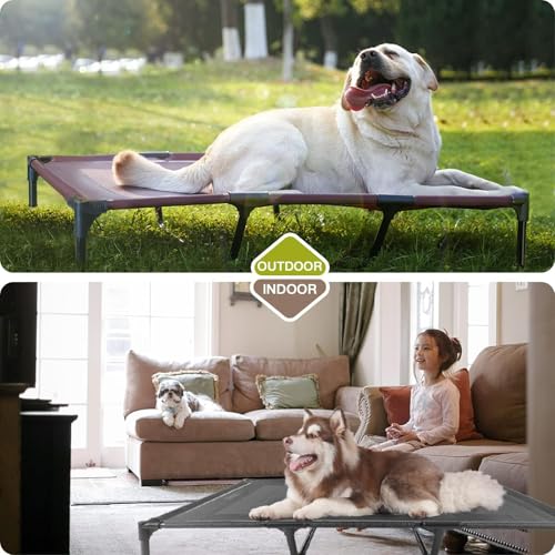 suddus Elevated Dog Bed Waterproof Outdoor, Portable Raised Dog Bed, Dog Beds Off the Floor, Dogs Bed Easy Clean Indoor or Outdoor Use, Medium, Blue - color: Blue, size: M (30"Lx 23"Wx6.3"H)