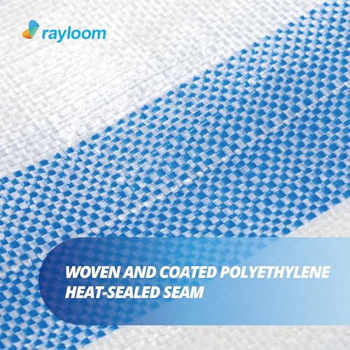 Blue/White Striped tarp Waterproof 8x8 Feet, 12mil UV and Tear Resistant Heavy Duty Tarps, Multi Purpose Weatherproof Cover for Outdoor - size: 8x8 Feet