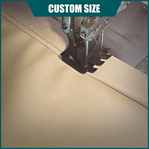 Royal Shade 14' x 14' Beige Rectangle Waterproof Sun Shade Sail Canopy, UPF50+ 98% UV Blockage & Water Resistant Awning rsTADS14, Outdoor Backyard Patio Garden Carport (We Make Custom Size)
