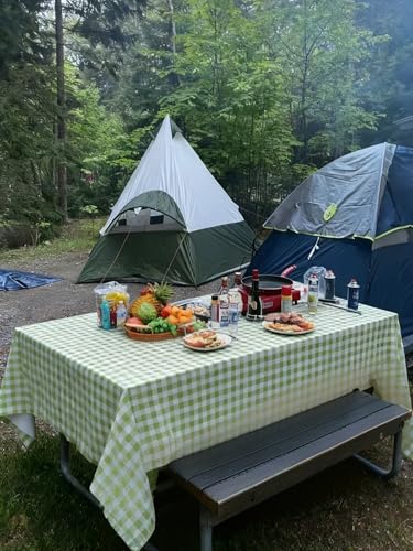 Waterproof Tablecloth, 6ft Table Cover Fitted for Picnic,Camping,Plastic Table Cloth, Heavy Duty Rectangle Tablecloth for Outdoor Party,Kitchen, Birthday, Wedding, Christmas,Decor-72x30inch-green - color: Pale Green
