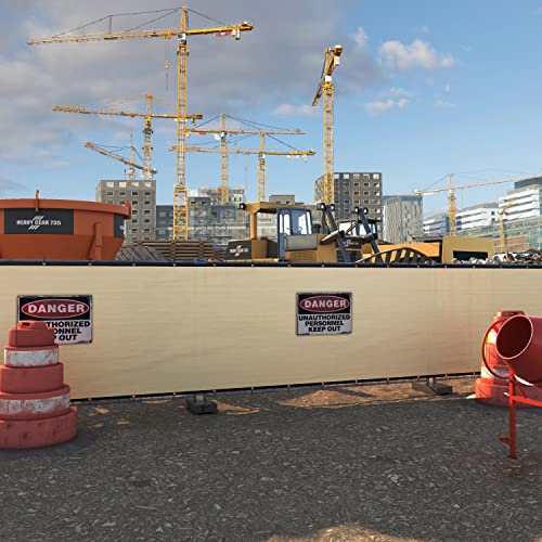 Amgo 4' x 10' White Fence Privacy Screen, Commercial Standard Heavy Duty Windscreen with Bindings & Grommets, 90% Blockage, Cable Zip Ties Included (We Make Custom Size) - color: White, size: 0 4' x 1 0'