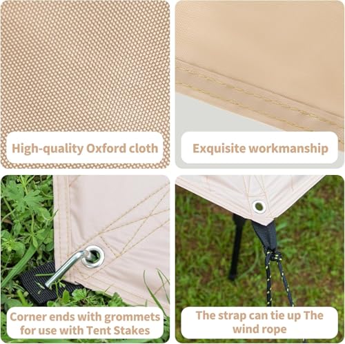 Eulant Waterproof Tent Footprint - 7.54ft X 8.53ft, Ideal for Camping, Hiking, Picnic & Backpacking - size: Rectangular-58.66*86.6''