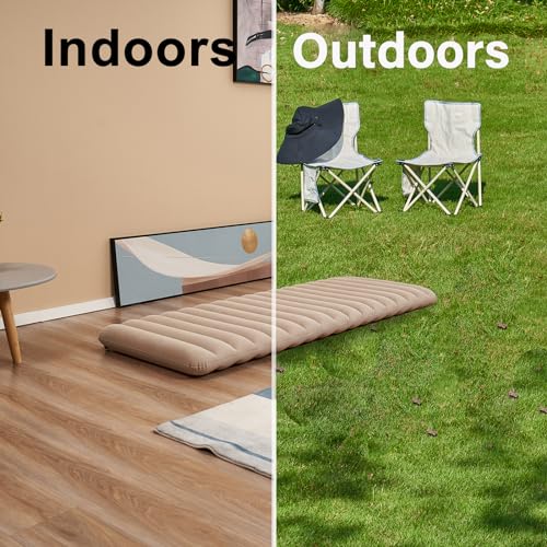 Single Size Camping Air Mattress Inflatable Bed,Blow Up Mattress Sleeping Pad