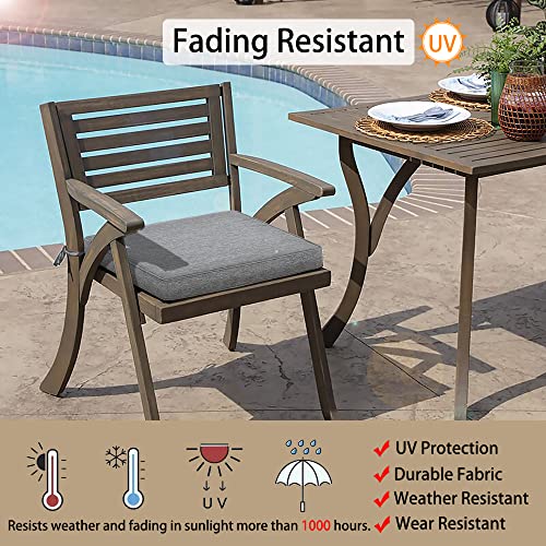 Magpie Fabrics Indoor Outdoor Waterproof Square Chair Cushion, 18" x 18" x 2.5", 2 Pack, Water Resistant Seat Cushions, for Patio Garden Office, Heather Grey - color: Heather Grey