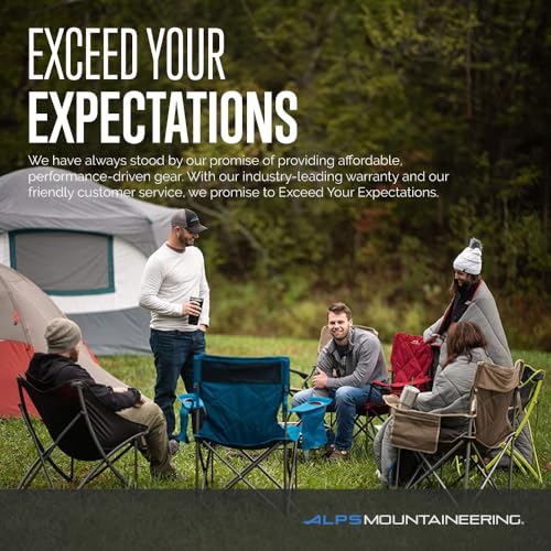 ALPS Mountaineering King Kong Camping Chairs for Adults with Mesh Cup Holders and Pockets, Built Durable and Reliable with Compact Foldable Steel Frame - color: Charcoal/Citrus - New