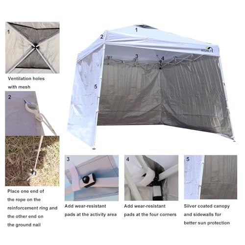 8x10 Slant Leg Pop Up Canopy Tent White Portable Heavy Duty Waterproof Vented Roof Easy Setup for Patio Outdoor Market Event - White - color: White - Slant Leg